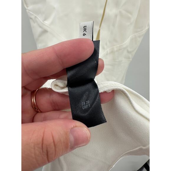 St John White Maxi Sleeveless Dress Cutout Slit Wedding Acetate Viscose Size 0 - Picture 11 of 16